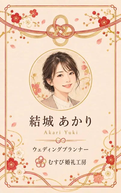 結婚式・ママ名刺 水引のあたたかい名刺